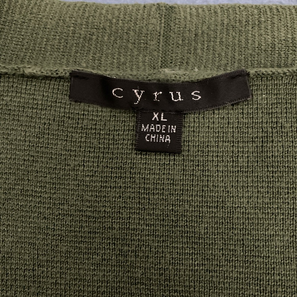 Cyrus Women's Green Knit Open Front Long Sleeve Cardigan w/Pockets - SZ XL - Picture 5 of 9